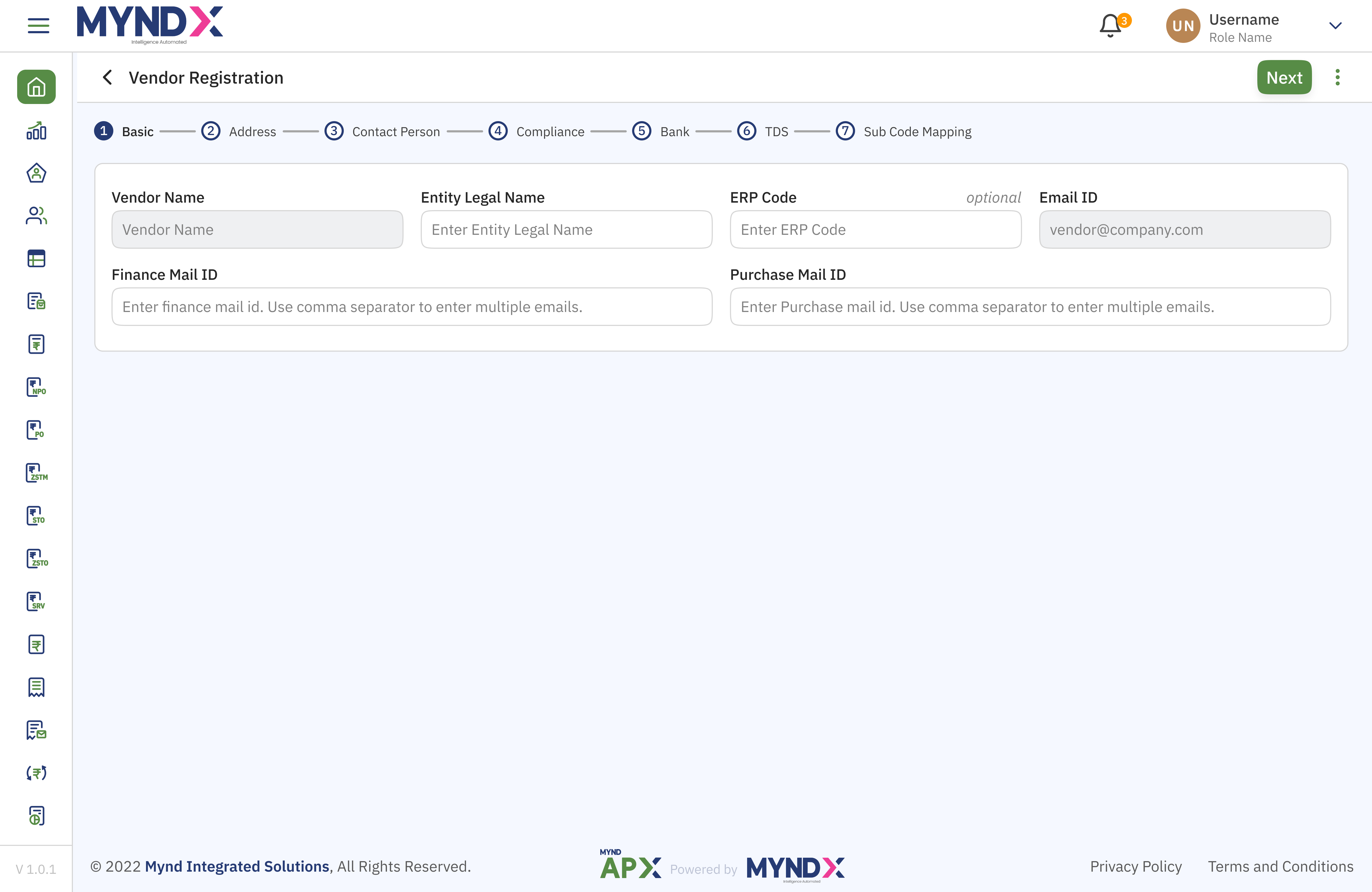 Vendor Onboarding Interface
