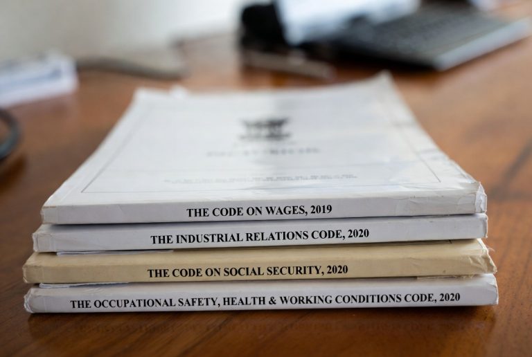 a stock image of labour codes in India